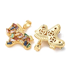 Pendentifs en zircone cubique colorée pavée de laiton&nbsp;KK-A304-04G