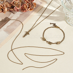 5 Yard Messing Kabelketten Kabel Kette Größe 2x1.5x0.5mm antike Bronze Schmuck Kette&nbsp;CHC-PH0001-13AB-FF