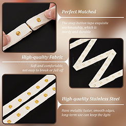 5 Yards 201 Edelstahl Druckknopfband&nbsp;OCOR-WH0078-190A-03G
