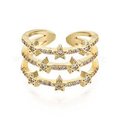 Anneaux de manchette en laiton micro pave zircone cubique&nbsp;X-RJEW-S044-084-NF