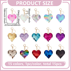 15 porte-clés en alliage 15 couleurs&nbsp;KEYC-GO0001-21