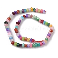 Naturels teints en blanc perles de jade brins&nbsp;G-F753-06C