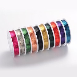 Round Copper Jewelry Wire, Lead Free & Cadmium Free & Nickel Free, Mixed Color, 28 Gauge, 0.3mm, about 85.3 Feet(26m)/roll