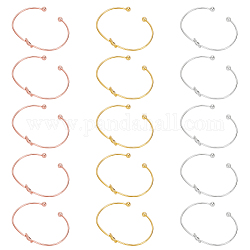 Anattasoul 15 pz set di braccialetti con polsini aperti a cuore cavo in lega di 3 colori per donna, colore misto, diametro interno: 2-1/2 pollice (6.5 cm), 5 pz / colore