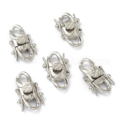 304 Stainless Steel Twister Clasps, Stainless Steel Color, 21.5x13.5x7mm, Hole: 3.5x4mm