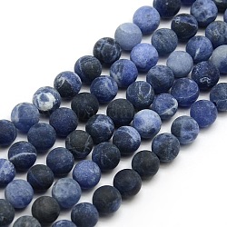 Sodalita naturales esmerilado hebras de perlas reronda, 6mm, agujero: 1 mm, aproximamente 63~65 pcs / cadena, 14.9~15.6 pulgada