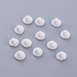 Plastic Ear Nuts, Earring Backs, Cadmium Free & Nickel Free & Lead Free, White, 5x6mm, Hole: 1.5mm, about 1000pcs/bag