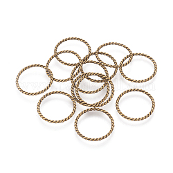 Legierung Verknüpfung rings, Bleifrei und cadmium frei, Antik Bronze Farbe, ca. 26 mm Durchmesser, 2 mm dick, Bohrung: 22 mm