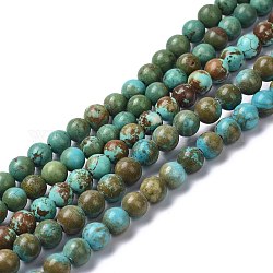 Natürliche Howlith Perlen Stränge, gefärbt und erhitzt, Runde, 6 mm, Bohrung: 1 mm, ca. 69 Stk. / Strang, 15.55 Zoll (39.5 cm)