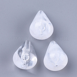 Perles acryliques, pierre d'imitation, larme, blanc clair, 25.5x17.5mm, Trou: 2mm