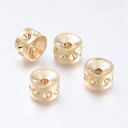 304 Stainless Steel Beads Rhinestone Settings, Column, Golden, 8x5mm, Hole: 1.8mm, fit for 3mm rhinestone