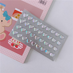 Acrylic Rhinestone Self-Adhesive Stickers, Waterproof Bling Faceted Heart Crystal Decals for Party Decorative Presents, Kid's Art Craft, Clear AB, Heart: 12mm, about 36pcs/sheet