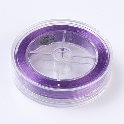 Filo di cristallo elastico piatto, filo per perline elastico, per realizzare bracciali elastici, blu viola, 1x0.5mm, circa 87.48 iarde (80 m)/rotolo