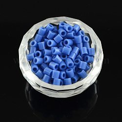 Pe bricolage de perles à repasser recharges, Tube, bleu royal, 5x5mm, Trou: 3mm, environ 8000 pcs/500 g
