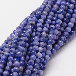 Natural Sodalite Beads Strands, Round, 2mm, Hole: 0.5mm, about 190pcs/strand