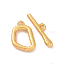 Legierung Knebel Verschlüsse, unregelmäßige Form, mattgoldene Farbe, Ring: 17x12x2.5 mm, Bar: 6x21.5x2 mm, Bohrung: 1.4 mm