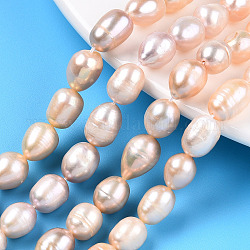 Brins de perles de culture d'eau douce naturelles, riz, blé, 9~11.5x8~8.5mm, Trou: 0.7~0.8mm, Environ 34~35 pcs/chapelet, 13.78 pouce (35 cm)