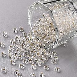 Toho kurze Magatama Perlen, japanische Saatperlen, (21) mit Silber ausgekleideter transparenter Kristall klar, 3.5x3x2.5 mm, Bohrung: 0.8 mm, ca. 450 g / Beutel