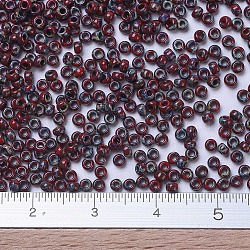 Miyuki runde Rocailles Perlen, japanische Saatperlen, 11/0, (rr4521) undurchsichtiger roter Picasso, 11/0, 2x1.3 mm, Bohrung: 0.8 mm, ca. 5500 Stk. / 50 g