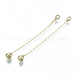 Grandi pendenti con nappine a catena in ottone, con lacrima di ferro, oro chiaro, 45~47x0.5mm, Foro: 1.6 mm