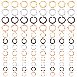 Unicraftale 480pz 12 style 304 anelli di salto aperti in acciaio inossidabile, anello rotondo, colore misto, 5~8x0.7~1.2mm, diametro interno: 3.4~6mm, 40pcs / style