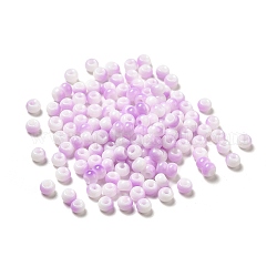 6/0 opaques perles de rocaille de verre, trou rond, rondelle, Prune, 4~4.5x3~4mm, Trou: 0.8~1.5mm
