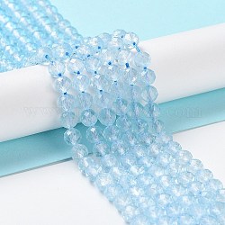Brins de perles en cristal de topaze naturelle, ronde, facette, grade AAA, 6mm, Trou: 0.8mm, Environ 64~69 pcs/chapelet, 15.35'' (39 cm)