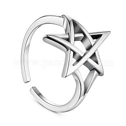 Регулируемое кольцо на палец из стерлингового серебра shegrace, 925 шт., звезда, античное серебро, размер США 7 1/4 (17.5 мм)