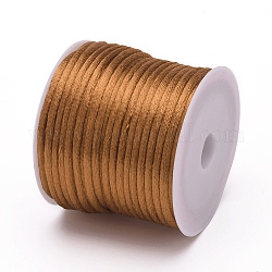 Нейлоновый шнур, атласный шнур, для изготовления украшений из бисера, китайское вязание, цвет шоколада, 1 мм, около 32.8 ярда (30 м) / рулон