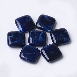 Perline acrilico, stile gemstone imitato, rombo, blu scuro, 23x23.5x7mm, Foro: 1.8 mm