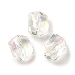 Transparent UV Plating Rainbow Iridescent Acrylic Beads, Clear AB, 19x15x14mm, Hole: 2mm