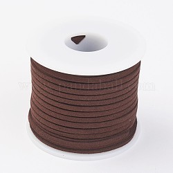 Замша Faux шнуры, искусственная замшевая кружева, кокосового коричневый, 3x1 мм, около 30 м / рулон