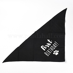 Pañuelo para mascotas de tela, suministros de mascotas, triángulo, negro, 350x730x0.8mm