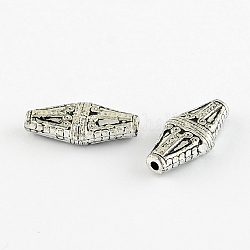 Antique Acrylic Beads, Rhombus, Antique Silver, 22x11x5mm, Hole: 2mm, about 800pcs/500g