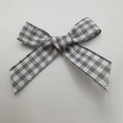 Accesorios de disfraz de poliéster hechos a mano, bowknot patrón de tartán, gris claro, 40x40mm