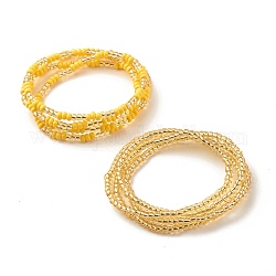 2 stücke sommer schmuck taille perle, Körperkette, Bauchkette aus Glasperlen, Bikini Schmuck für Frau Mädchen, golden, 31.50 Zoll (80 cm)