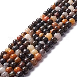 Chapelets de perles en jaspe de brecciated naturel, ronde, 8mm, Trou: 1mm, Environ 46 pcs/chapelet, 15.04'' (38.2 cm)