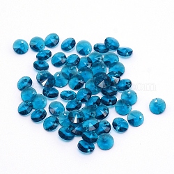 Encantos de cristal, facetados, cono, azul dodger, 8x4mm, agujero: 1~1.2 mm