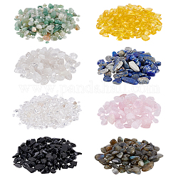 Натуральный зеленый авантюрин, кристалл кварца, лазурит, кристалл кварца, розовый кварц, лабрадорит и бусины из обсидиана, синтетические бусины цитрина, неразрушенное / без отверстия, чипсы, 8~16x7~10x5~7 мм, 50 г/камни, 400 г / коробка