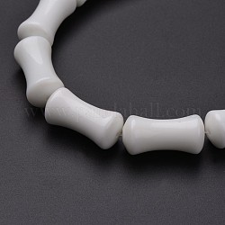 Porcelain Bead Strands, Bone, 49x21mm, Hole: 2mm, about 8pcs/strand, 15.4inch