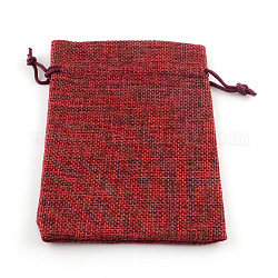 Juta imballaggio sacchetti borse coulisse, rosso scuro, 20x15cm
