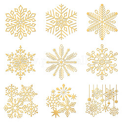 Nickel Decoration Stickers, Metal Resin Filler, Epoxy Resin & UV Resin Craft Filling Material, Winter Theme, Snowflake Pattern, 40x40mm, 9 style, 1pc/style, 9pcs/set