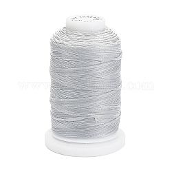 Cordon de polyester ciré, plat, gris clair, 1mm, environ 76.55 yards (70 m)/rouleau