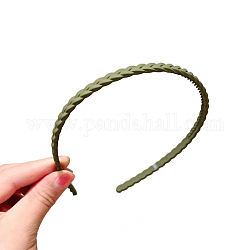 Harz geflochtene dünne Haarbänder, Kunststoff mit Zähnen Haarschmuck für Frauen, olivgrün, 120 mm