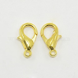 Zinc Alloy Lobster Claw Clasps, Parrot Trigger Clasps, Cadmium Free & Lead Free, Golden, about  12.5mm long, 7mm wide, 3mm thick, hole: 1.5mm