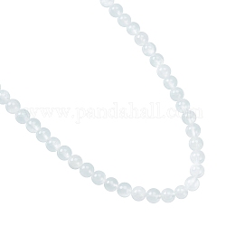 Brins de perles de sélénite naturelle arricraft, ronde, 8mm, Trou: 1mm, Environ 49 pcs/chapelet, 15.7 pouce (40 cm), 1strand / boîte
