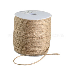 Earthy Colored Jute Cord, Jute String, Jute Twine, 3-Ply, for DIY Macrame Crafting, Tan, 2mm, about 109.36 yards(100m)/roll