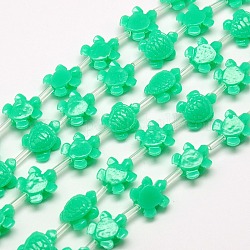 Synthetic Coral Beads Strands, Dyed, Tortoise, Spring Green, 12x10x6mm, Hole: 2mm, about 26pcs/strand, 16.53 inch