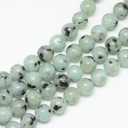 Chapelets de perles en jaspe sésame naturel / jaspe kiwi, ronde, 8~9mm, Trou: 1mm, Environ 46 pcs/chapelet, 15.3 pouce