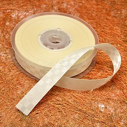 Cinta del grosgrain, cinta de tartán, para el embalaje del regalo, blanco floral, 1-1/2 pulgada (38 mm), aproximamente 100yards / rodillo (91.44 m / rollo)